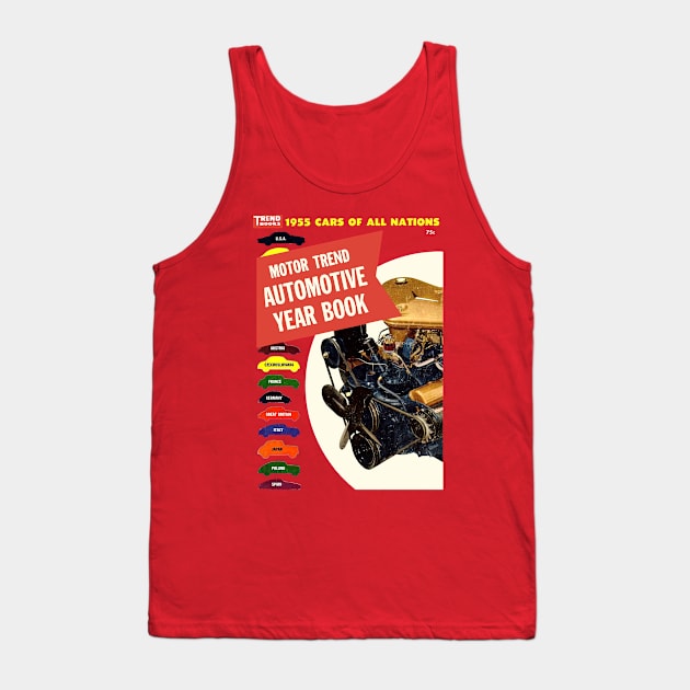 1955 AUTO YEARBOOK - book cover Tank Top by Throwback Motors